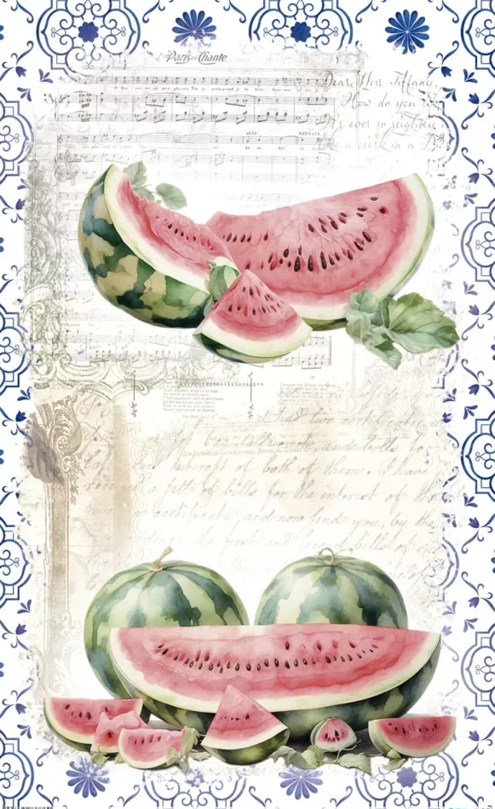 Papel de Arroz Watermelon II Fruits Market PapersForYou 54x33cm