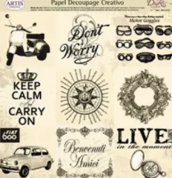 Papel de Decoupage 0813333 Fiat 600 30x30 cm. Dayka