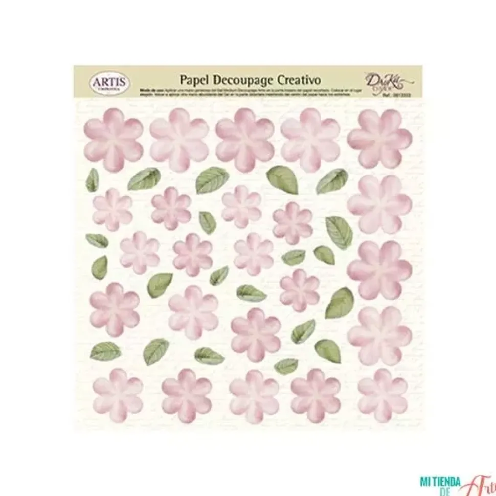 Papel de Decoupage 0813403 Flores rosas 32x31 cm. Dayka