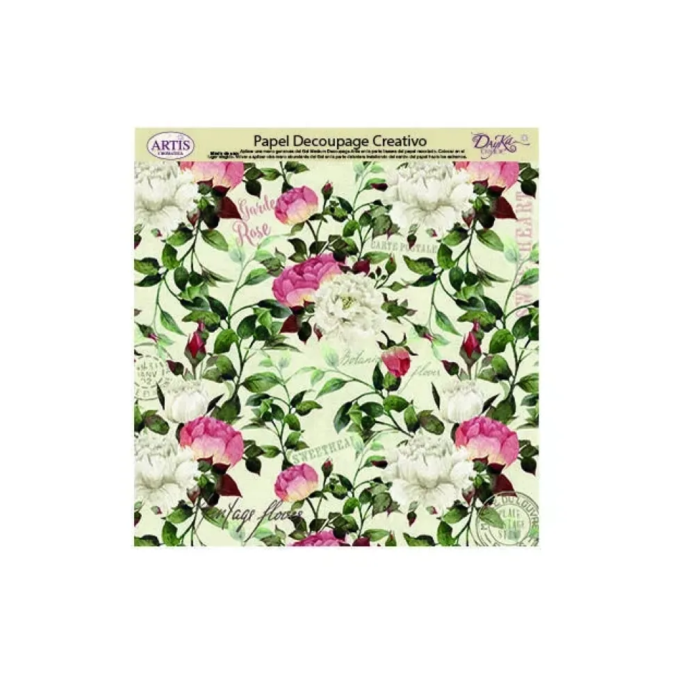 Papel de Decoupage 0813408 Flores vintage 32x31 cm. Dayka
