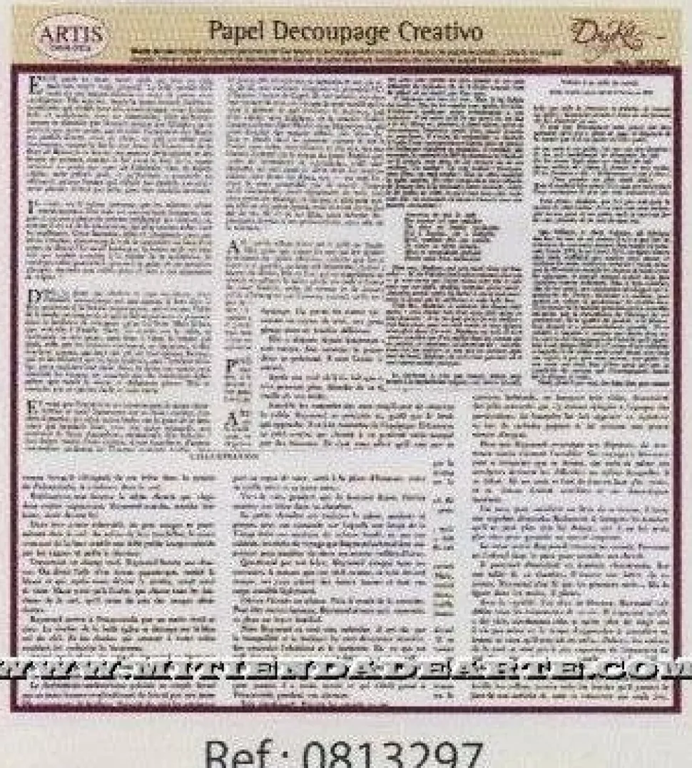 Papel de Decoupage 0813297 Periódico 30x30 cm. Dayka