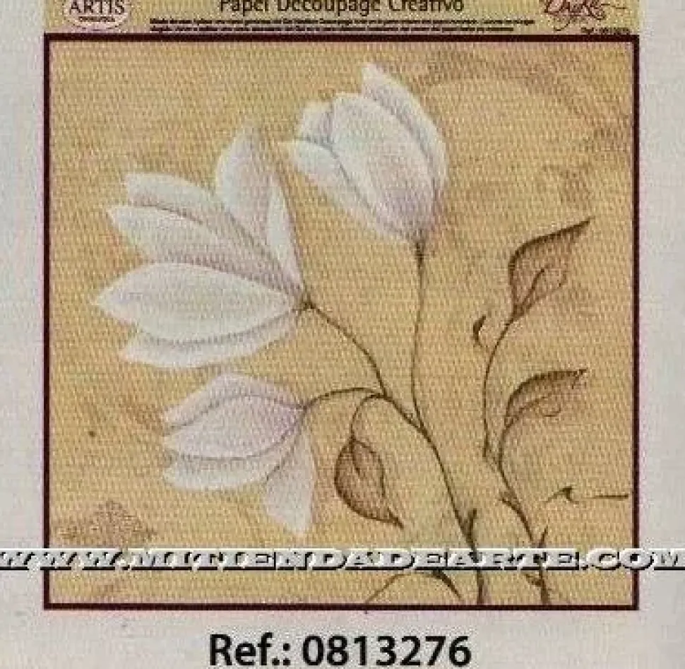 Papel de Decoupage 0813276 Tulipanes blancos 30x30 cm. Dayka