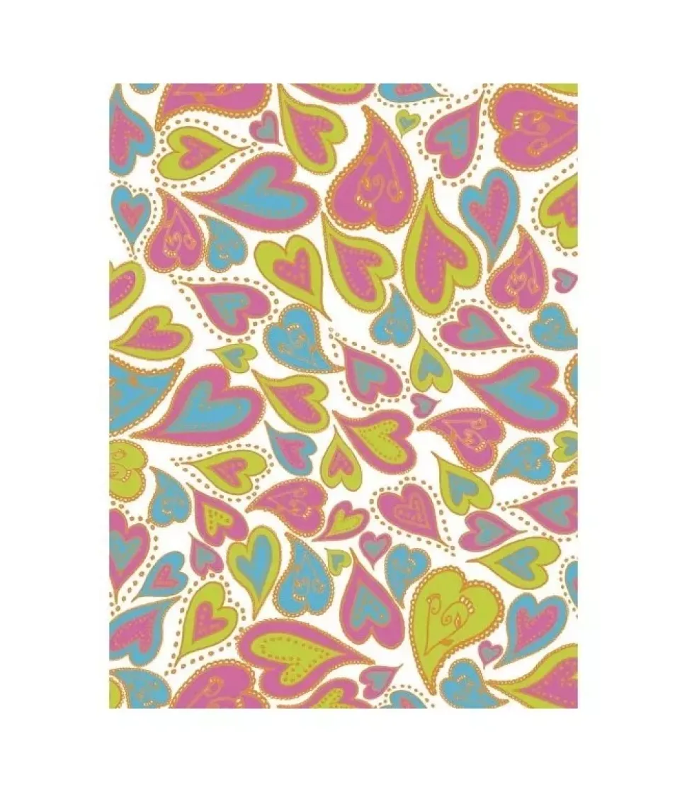 Papel para Decoupage Corazones Neón Décopatch 30x40cm