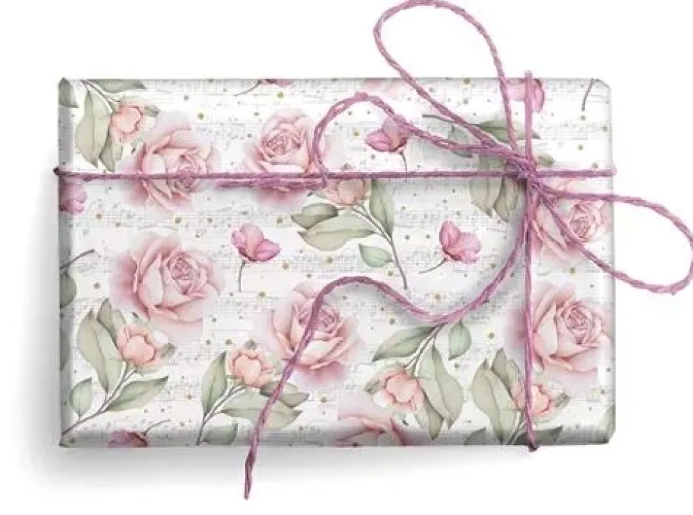 Papel rosas y partituras Kartos 49,5x68cm