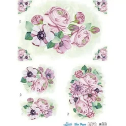 Papel Slim Decoupage Peonias Artis Decor 47,3x33,8cm