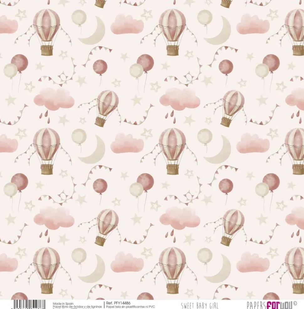 Papel Tela IV Sweet Baby Girl PapersForYou 30x30cm