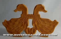 Pareja de ocas en resina