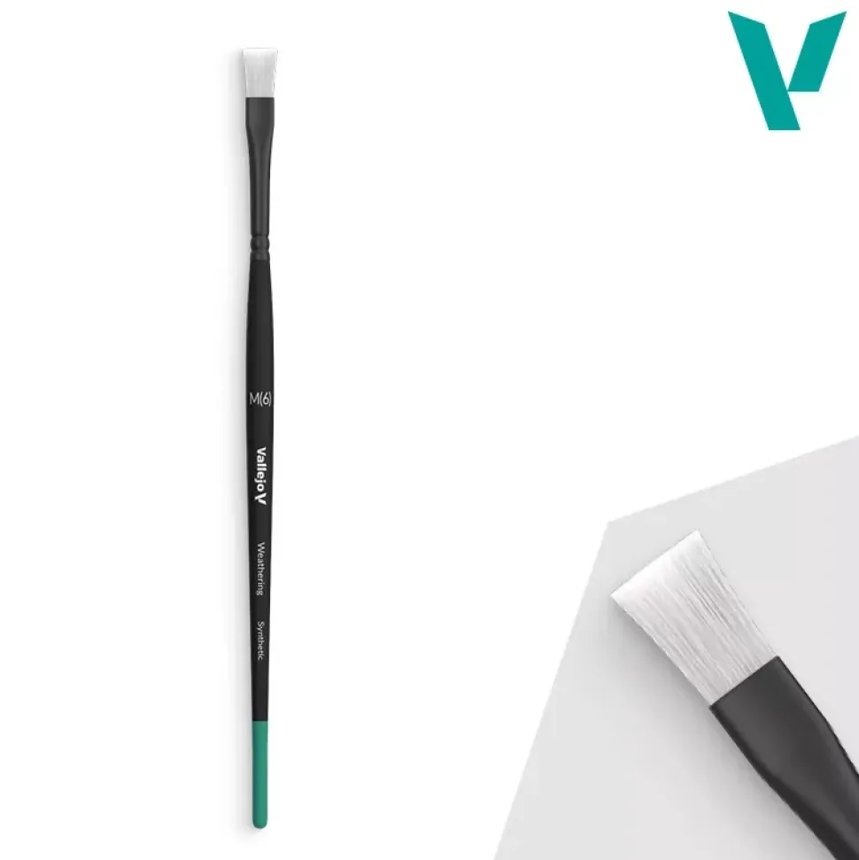Pincel plano sintético Vallejo