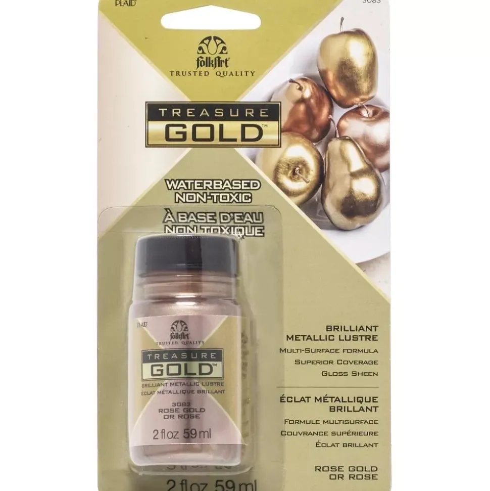 Pintura Acrílica Metálica Treasure Gold Rose Gold FolkArt 59ml