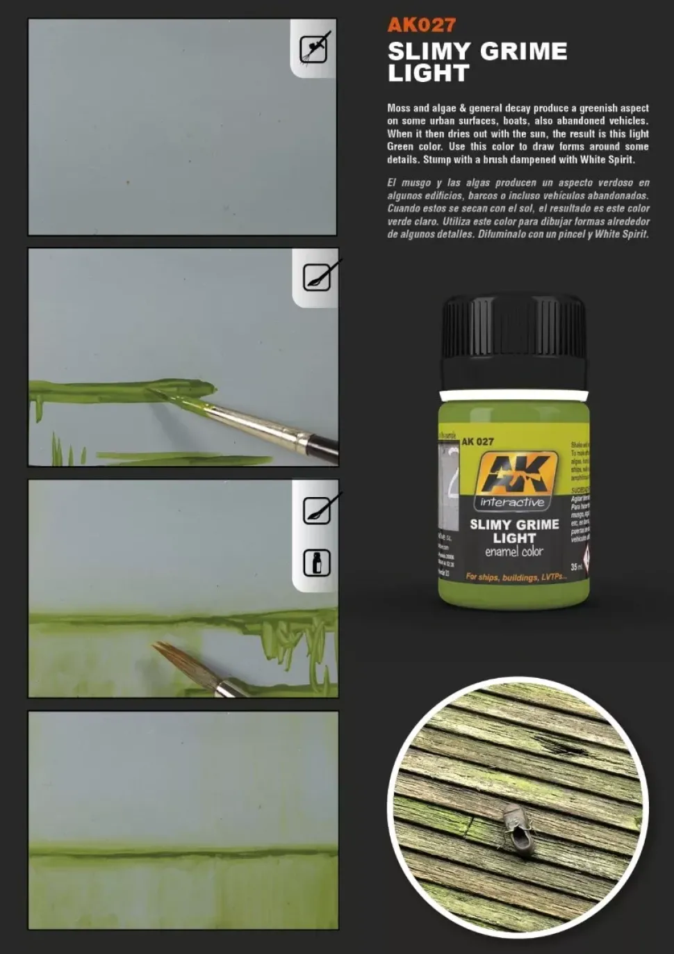 Pintura efecto suciedad viscosa clara AK Interactive 35ml