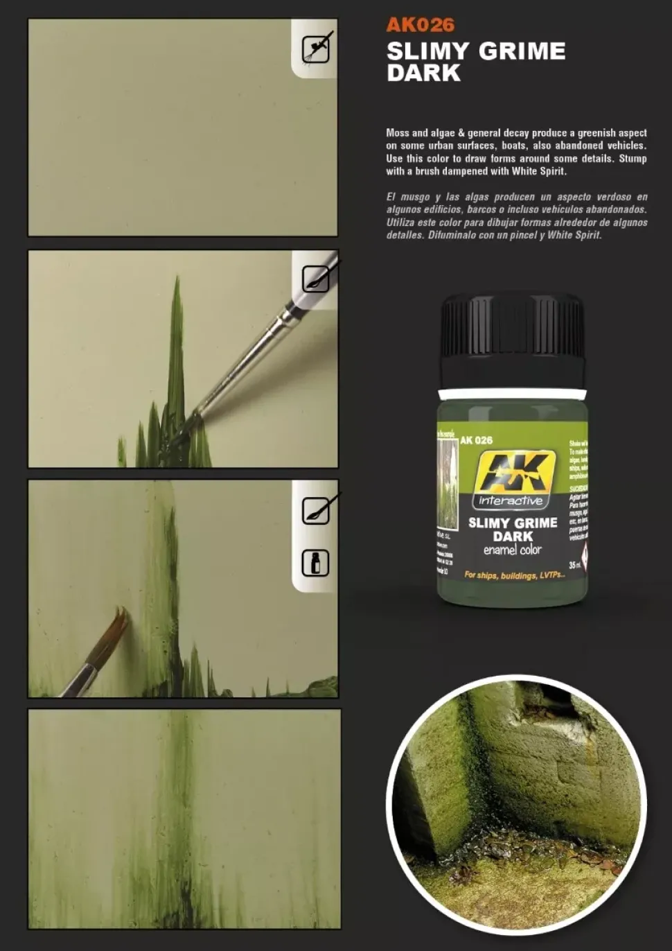 Pintura efecto suciedad viscosa oscura AK Interactive 35ml
