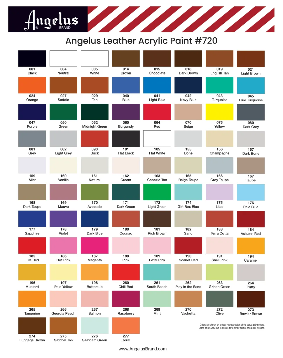 Pintura para cuero y polipiel Angelus 946ml