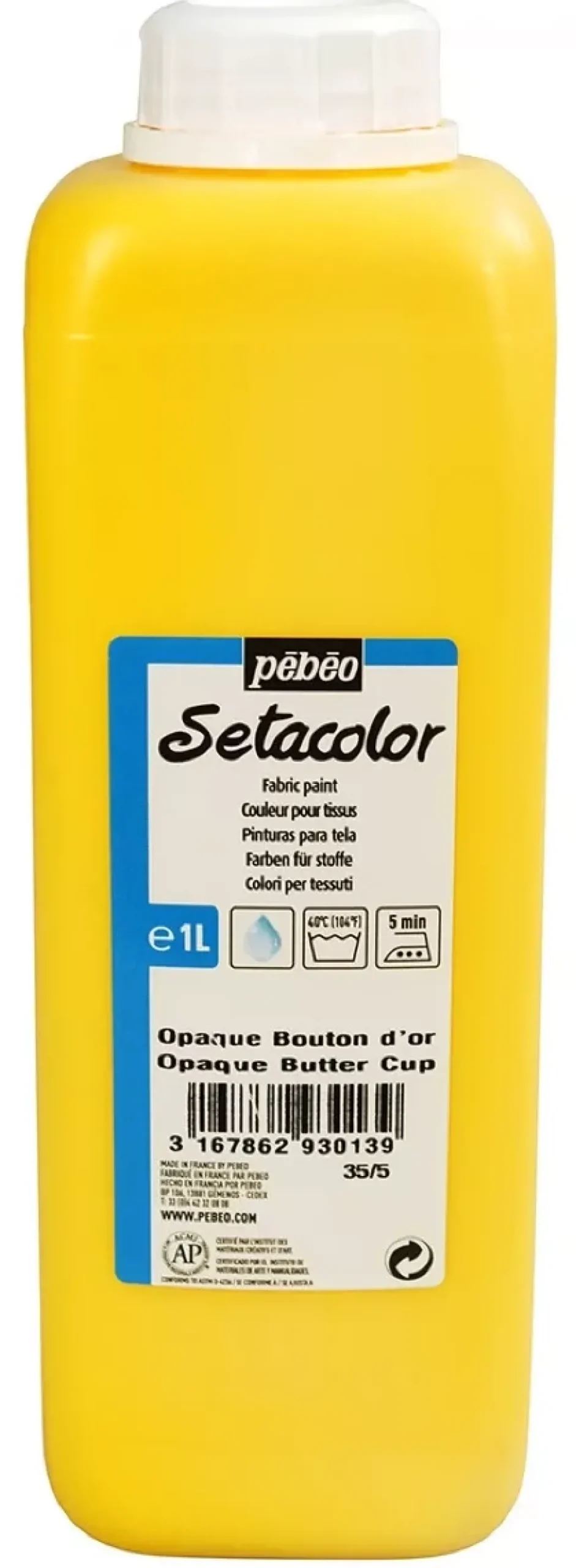 Pintura Para Tela Setacolor Opaco Botón de Oro Pebeo 1L