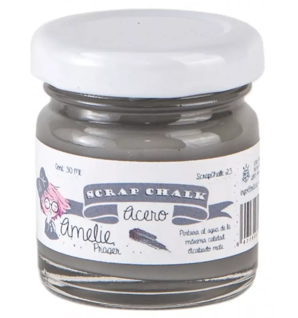 Pintura Scrap Chalk Amelie 23 Acero 30ml
