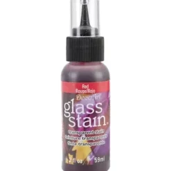 Pintura transparente Rojo Glass Stain DecoArt 30ml