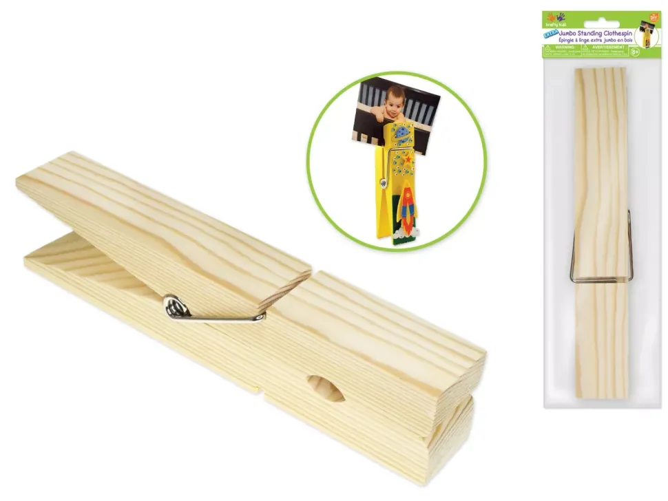 Pinza Extra Jumbo Madera Natural MultiCraft 21cm