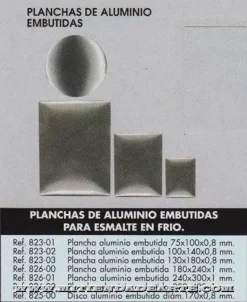 Planchas de aluminio embutidas Reig