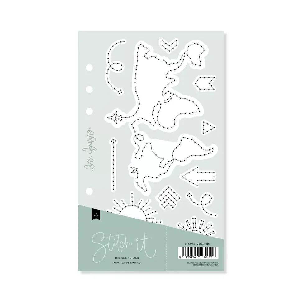 Plantilla de Costura Mapamundi Stitch it! Lora Bailora