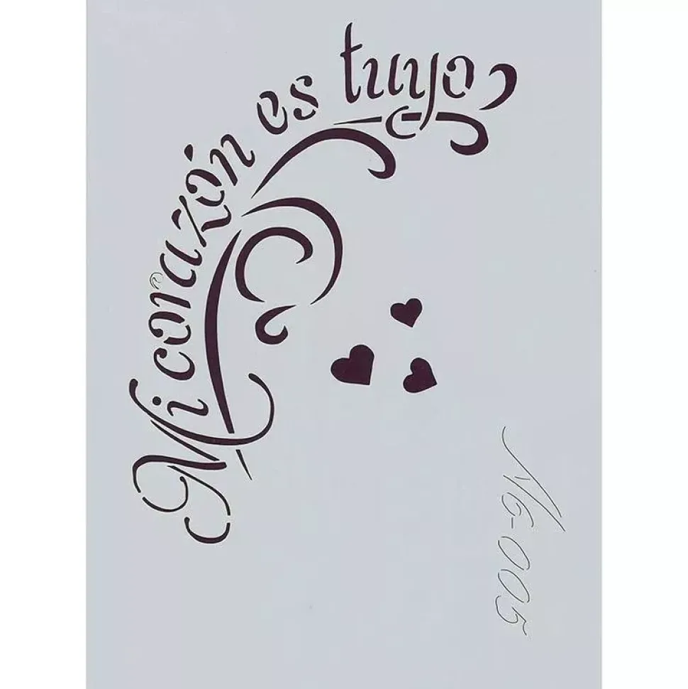 Plantilla de Stencil A6-005 Mi corazón es tuyo 15x10,5cm