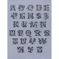 Plantilla de stencil Abecedario Decorado Rich 25x35cm