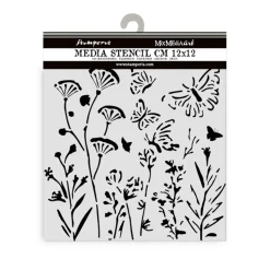 Plantilla de stencil Amapolas Best Sellers Stamperia 12x12cm