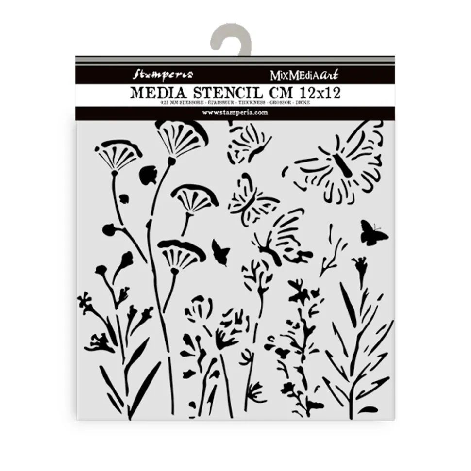 Plantilla de stencil Amapolas Best Sellers Stamperia 12x12cm