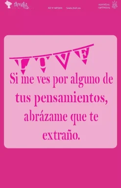 Plantilla de stencil Banderines Love 20x20cm