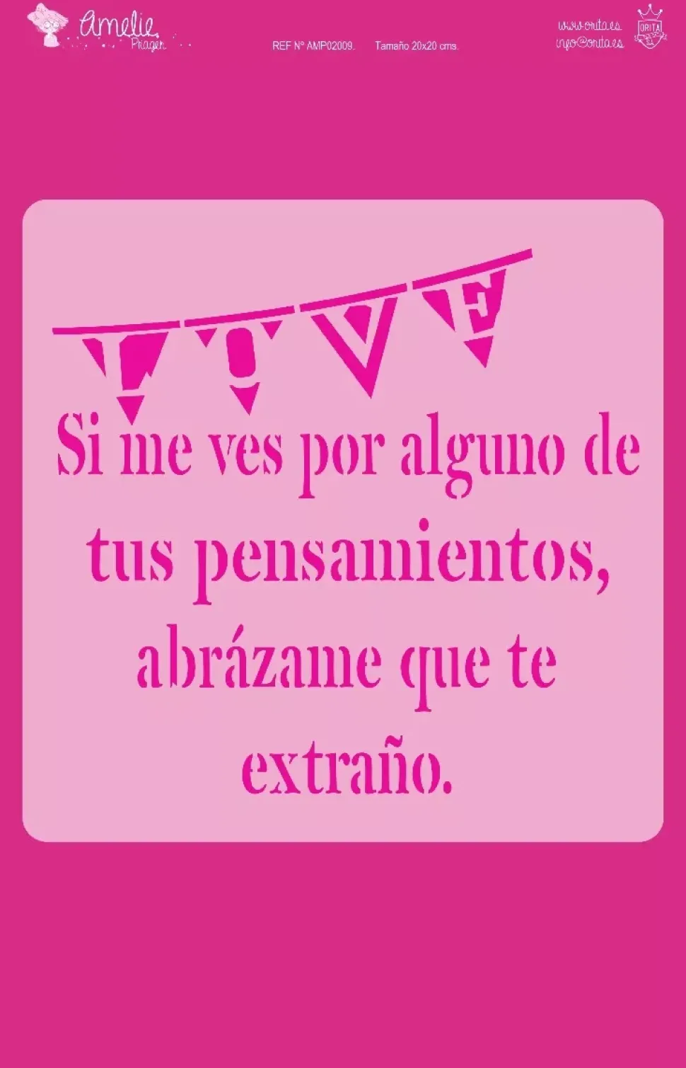 Plantilla de stencil Banderines Love 20x20cm