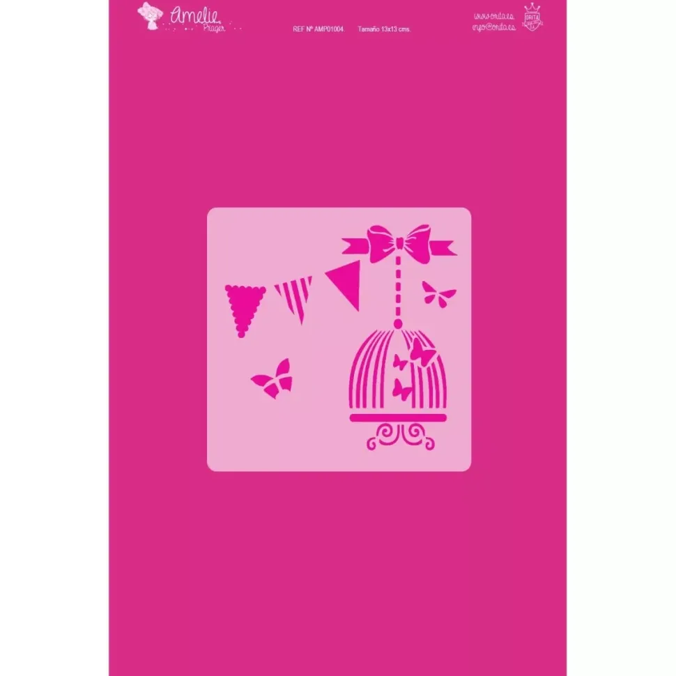 Plantilla de stencil Banderines 13x13cm