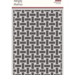 Plantilla de stencil Basketweave SV Berry Fields Simple Stories