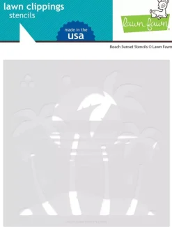Plantilla de Stencil Beach sunset Lawn Fawn