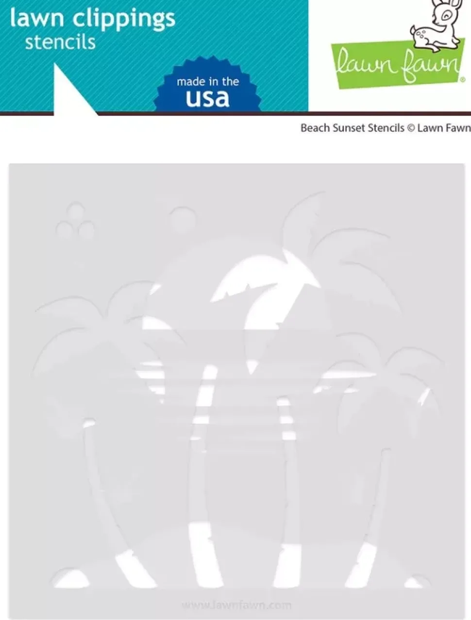 Plantilla de Stencil Beach sunset Lawn Fawn