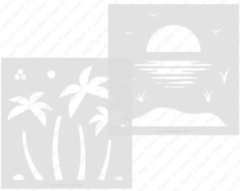 Plantilla de Stencil Beach sunset Lawn Fawn