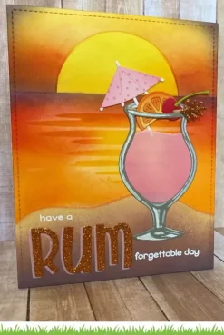 Plantilla de Stencil Beach sunset Lawn Fawn