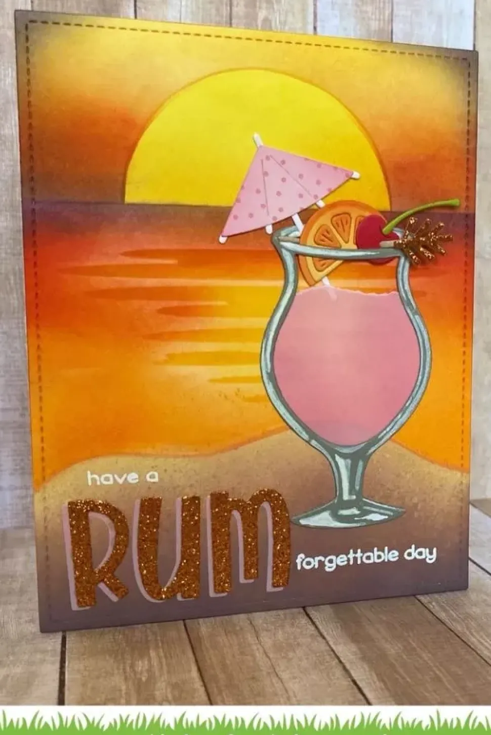 Plantilla de Stencil Beach sunset Lawn Fawn