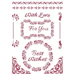 Plantilla de Stencil Best Wishes Classic Christmas Stamperia 21x29cm