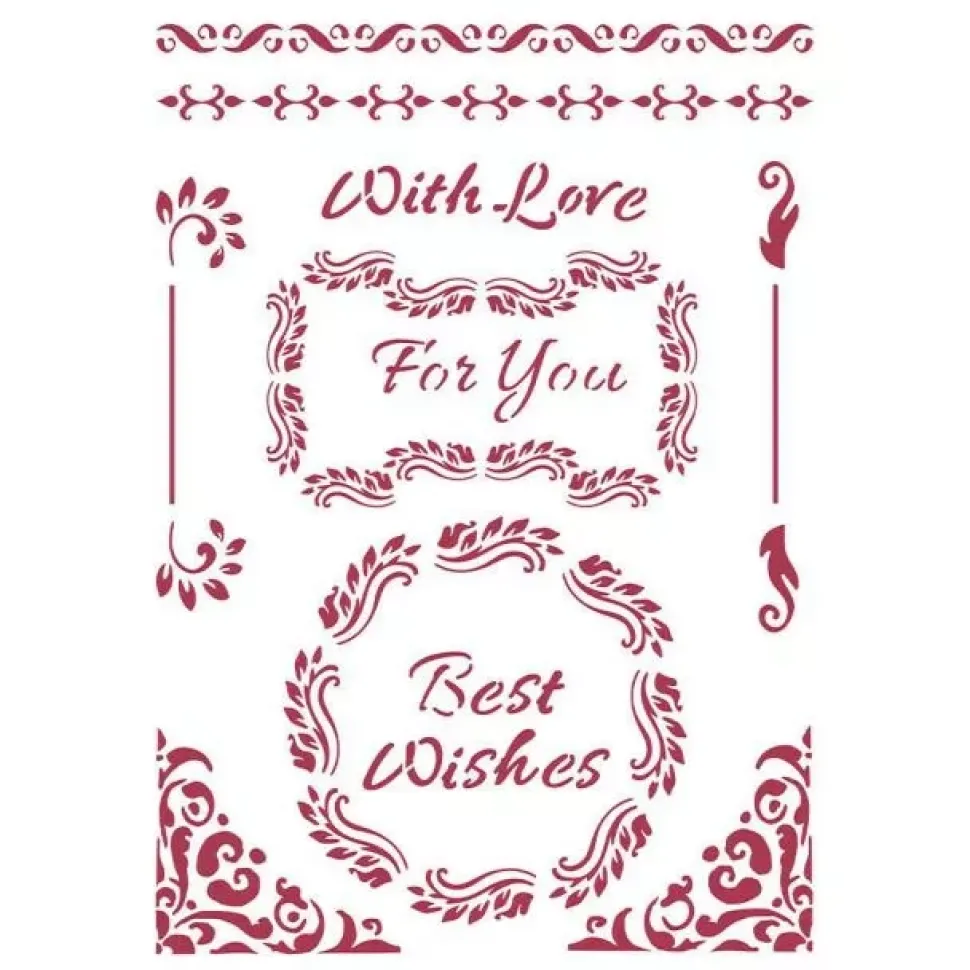 Plantilla de Stencil Best Wishes Classic Christmas Stamperia 21x29cm