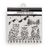 Plantilla de stencil Búhos The Owl's House Stamperia 18x18cm