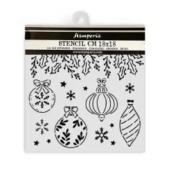 Plantilla de stencil Bolas de Navidad The Nutcracker Stamperia 18x18cm