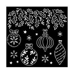 Plantilla de stencil Bolas de Navidad The Nutcracker Stamperia 18x18cm
