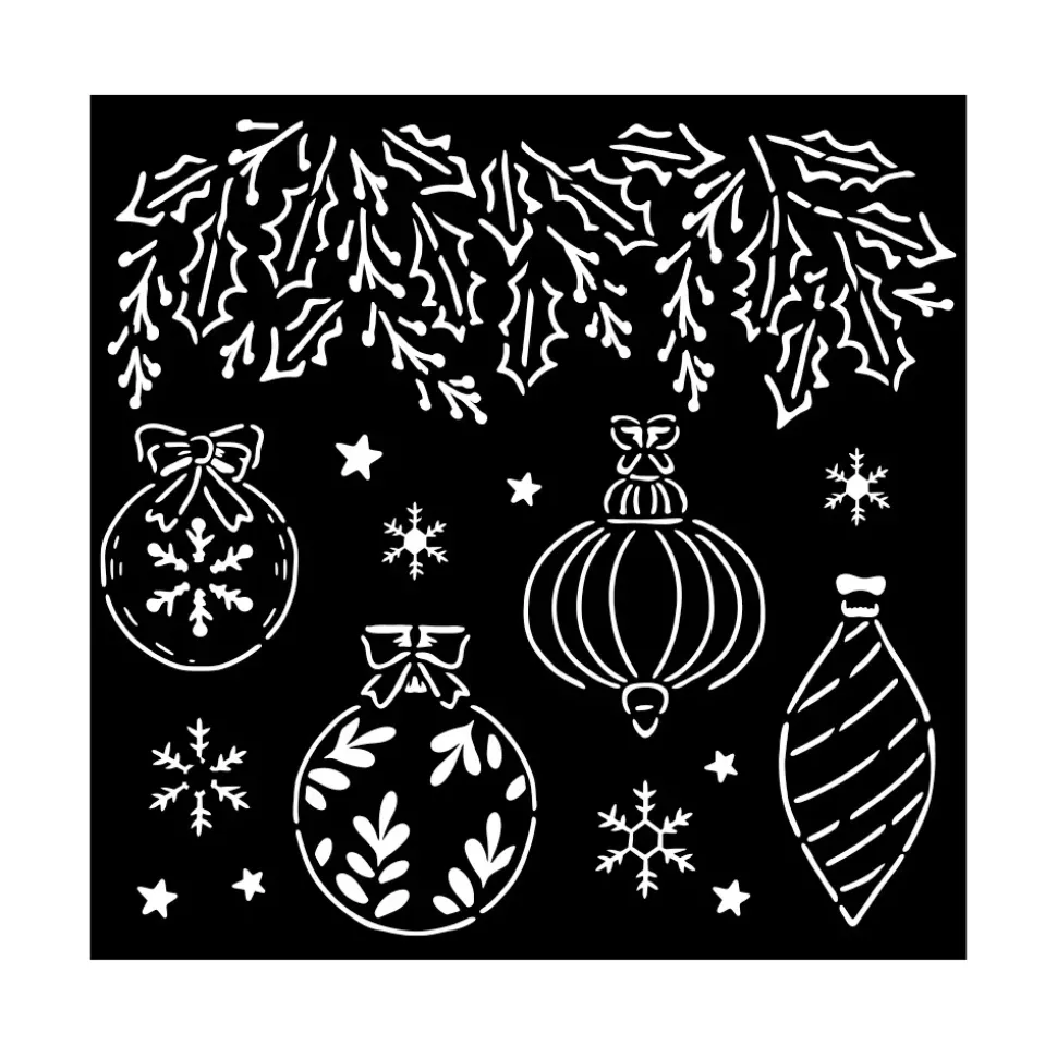 Plantilla de stencil Bolas de Navidad The Nutcracker Stamperia 18x18cm
