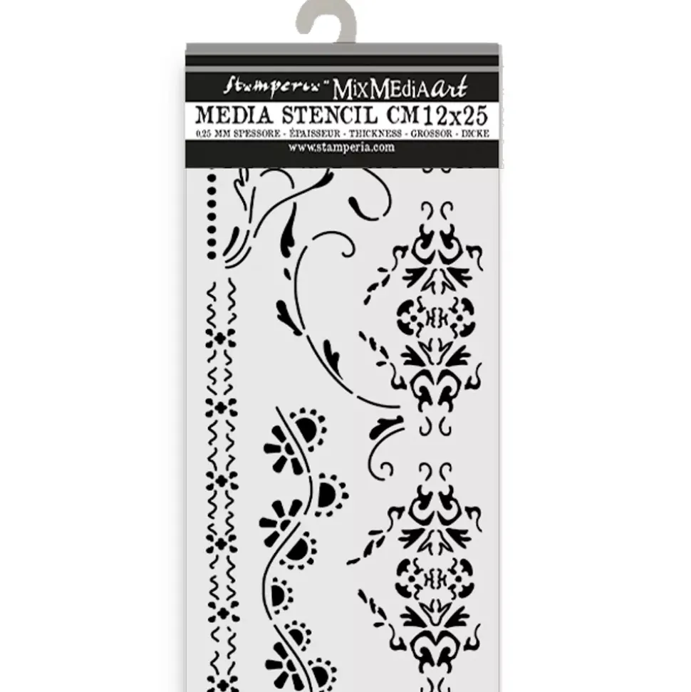 Plantilla de stencil Bordes Old Lace Stamperia 15x25cm