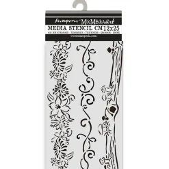 Plantilla de stencil Bordes Romantic Hidden Grove Stamperia 12x25cm