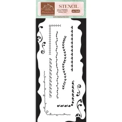 Plantilla de Stencil Bordes Welcome Home Create Happiness Stamperia 12x25cm