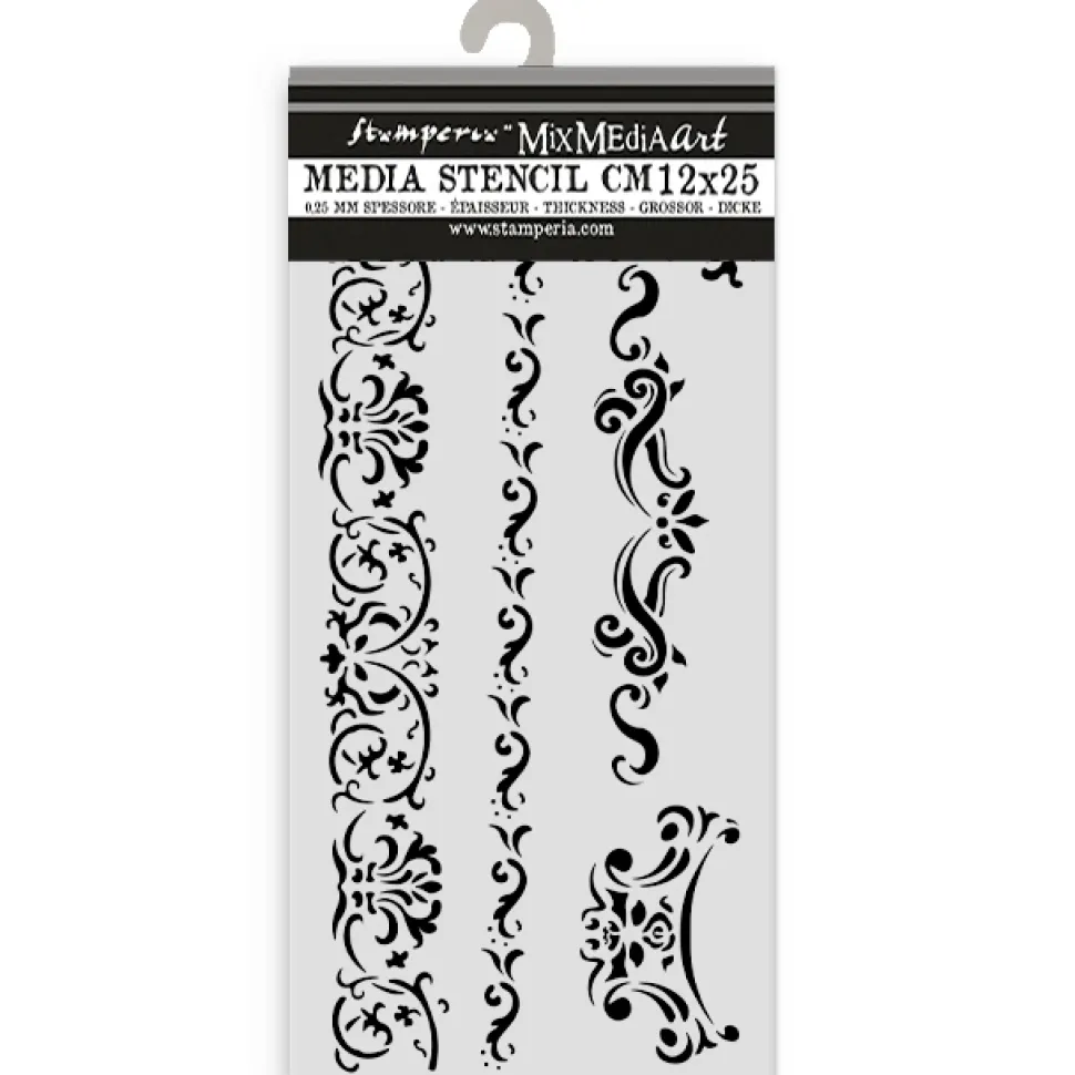 Plantilla de stencil Bordes Venice City Of Art Stamperia 12x25cm