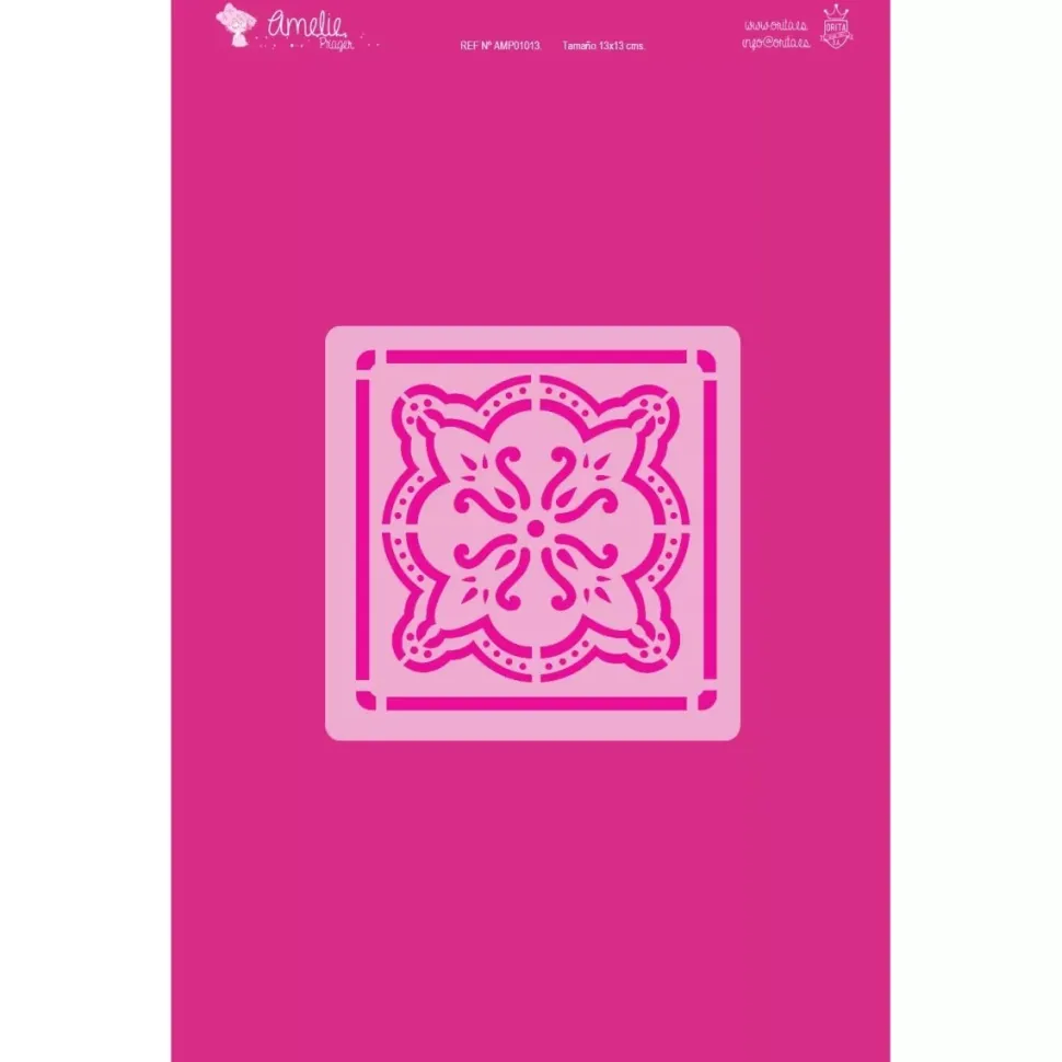 Plantilla de stencil Brocado 13x13cm