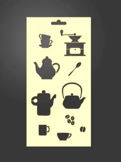 Plantilla de stencil Café 12,5x25cm