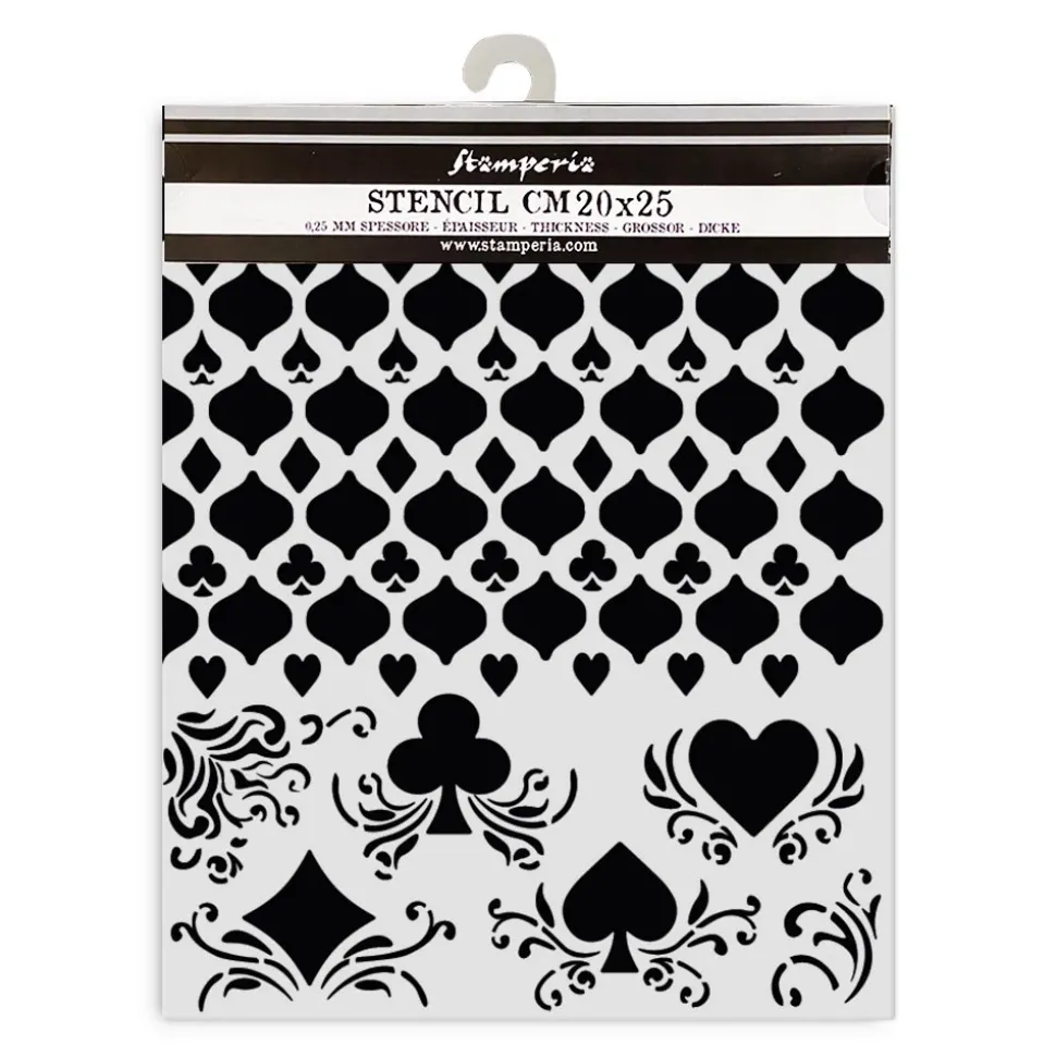 Plantilla de stencil Cartas Master of Magic Stamperia 20x25cm