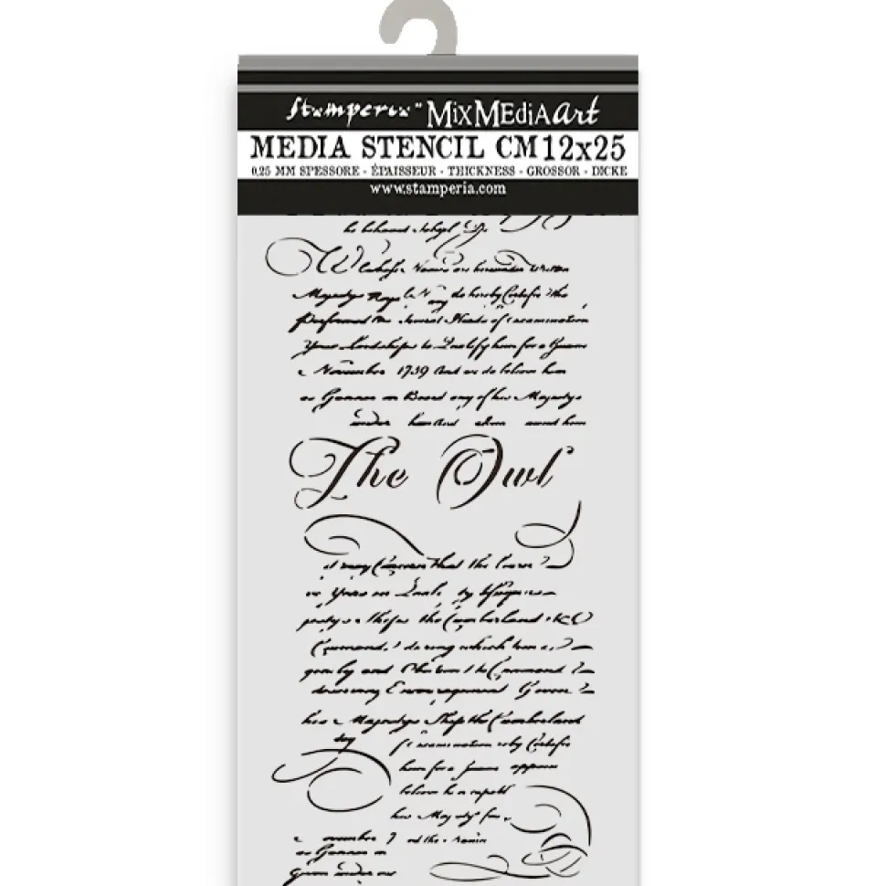Plantilla de stencil Carta The Owl's House Stamperia 12x25cm