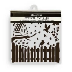 Plantilla de stencil Casita House of Roses Stamperia 18x18cm